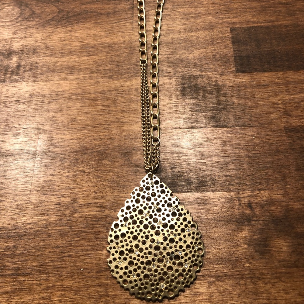 Gold statement necklace costume jewelry